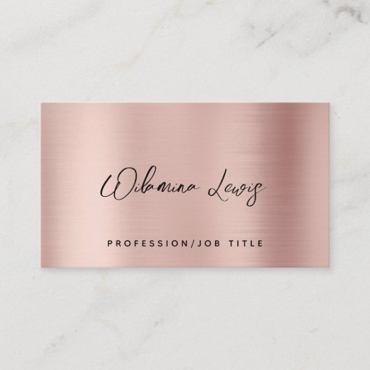 Roos Gold Script Typografie Modern minimalistisch Visitekaartje (Voorkant)
