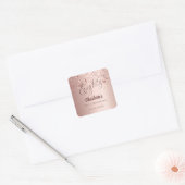 Roos Gold Script viert 80ste verjaardag Vierkante Sticker (Envelop)