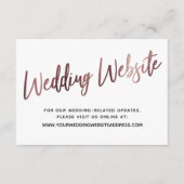 Roos Gold Script Wedding Website Save the Date Informatiekaartje (Voorkant)