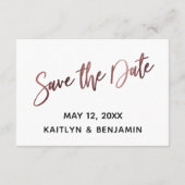 Roos Gold Script Wedding Website Save the Date Informatiekaartje (Achterkant)