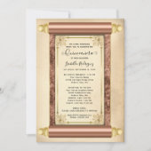 Roos Gold Scroll Elegant Quinceañera Kaart (Voorkant)