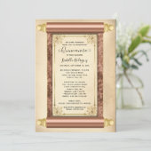 Roos Gold Scroll Elegant Quinceañera Kaart (Staand voorkant)