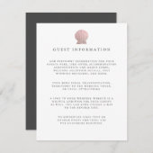 Roos gold Seashell kust bruiloft gast Details Informatiekaartje (Voorkant / Achterkant)