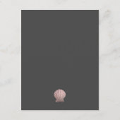 Roos gold Seashell kust bruiloft gast Details Informatiekaartje (Achterkant)