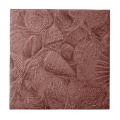Roos Gold Seashells Ocean Beach Elegant Design Tegeltje (Voorkant)