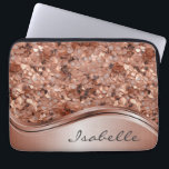 Roos Gold Sequin 3D-look - Aangepast Laptop Sleeve<br><div class="desc">Dit ontwerp kan op het gebied worden gepersonaliseerd dat door de foto en/of tekst te veranderen wordt verstrekt. Of het kan worden aangepast door te klikken deze Sjabloon personaliseert en dan de klik te kiezen om verdere optie aan te passen en de kleur van de achtergrond te schrappen of te...</div>