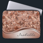 Roos Gold Sequin 3D-look - Aangepast Laptop Sleeve<br><div class="desc">Dit ontwerp kan op het gebied worden gepersonaliseerd dat door de foto en/of tekst te veranderen wordt verstrekt. Of het kan worden aangepast door te klikken deze Sjabloon personaliseert en dan de klik te kiezen om verdere optie aan te passen en de kleur van de achtergrond te schrappen of te...</div>