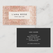 Roos Gold Sequin Beauty Salon Visitekaartje (Voorkant / Achterkant)