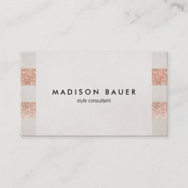 Roos Gold Sequin Beige Linnen Beauty Salon Stylist Visitekaartje