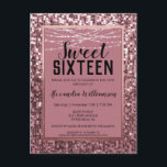 Roos Gold Sequin/Glitter Sweet 16 Birthday Party Briefkaart<br><div class="desc">Roos Gold Sequin/Glitter Sweet 16 Birthday Party Invitation briefkaart bevat veel paarse dunne sequins! Pas uw uitnodiging eenvoudig aan met onze gebruiksvriendelijke ontwerptool. De doopvonten en de doopvontkleuren kunnen worden veranderd door de "pas verder"optie in het ontwerphulpmiddel aan. Als je hulp nodig hebt of op zoek bent naar het coördineren...</div>