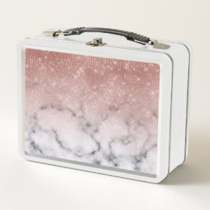 Roos Gold Sequin Glitter White Marble Ombre
