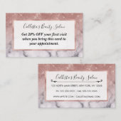 Roos Gold Sequin Glitter White Marble Ombre Kortingskaartje (Voorkant / Achterkant)