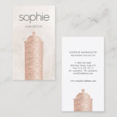 Roos Gold Sequin Hair Stylist Spray Can Salon Visitekaartje (Voorkant / Achterkant)