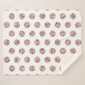 Roos Gold Sequin Random Dot Pattern Glitter Art Sherpa Deken (Voorkant (horizontaal))