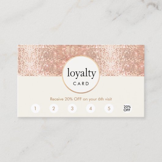 Roos Gold Sequin Salon 6 Punch Customer Loyalty (Voorkant)