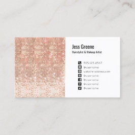 Roos Gold Sequins Social Media Icon Beauty Salon Visitekaartje