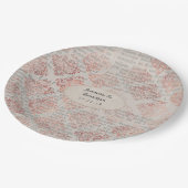 Roos Gold Shabby-Chic Bruiloft Papieren Bordje (Gekanteld)