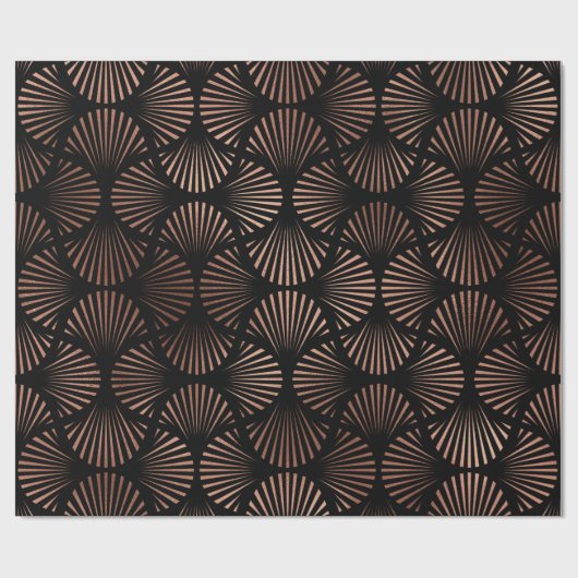 Roos Gold Shells op Black Cadeaupapier (Vlak)