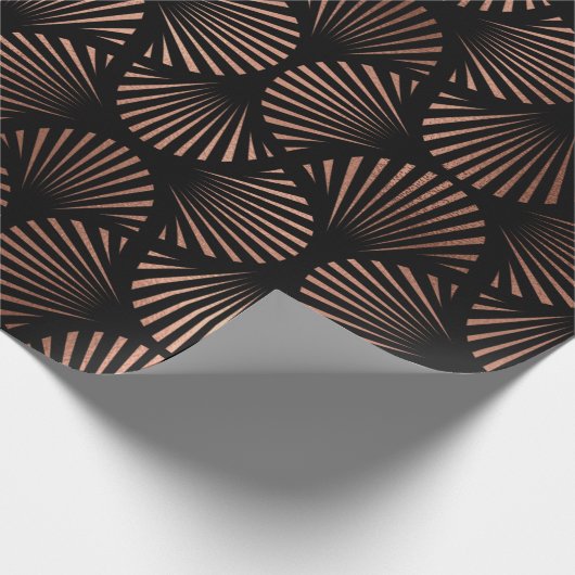 Roos Gold Shells op Black Cadeaupapier (Hoek)