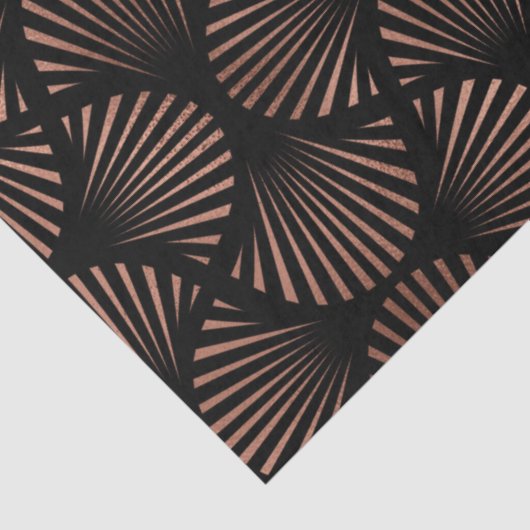 Roos Gold Shells op Black Decoupage Tissuepapier (Detail)