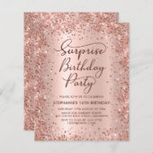 Roos Gold Shhh Surprise Sweet 16 verjaardagsuitnod (Voorkant / Achterkant)