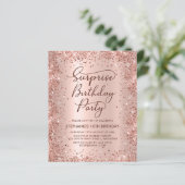 Roos Gold Shhh Surprise Sweet 16 verjaardagsuitnod (Staand voorkant)