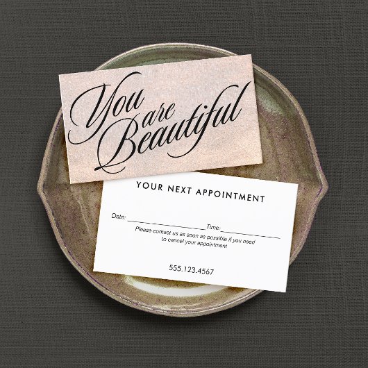 Roos Gold Shimmer Afspraakherinnering Afsprakenkaartje