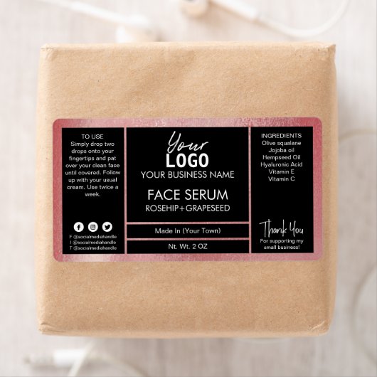 Roos Gold Shimmer Effect Black Serum Etiket (Insitu)