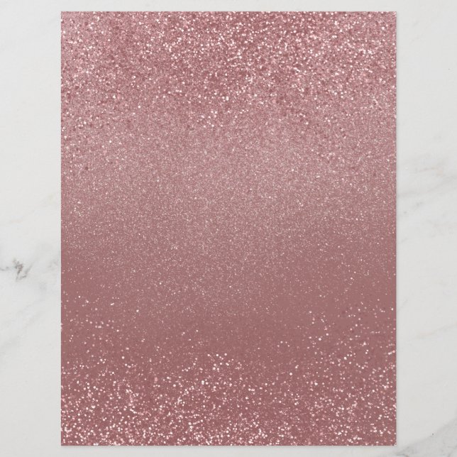 Roos Gold Shimmer Glitter Dust Scrapbook Paper (Voorkant)