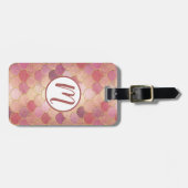 Roos Gold Shimmer Mermaid Scale Patroon Bagagelabel (Voorkant horizontaal)