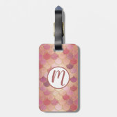 Roos Gold Shimmer Mermaid Scale Patroon Bagagelabel (Achterkant verticaal)