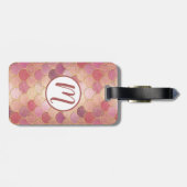 Roos Gold Shimmer Mermaid Scale Patroon Bagagelabel (Achterkant horizontaal)