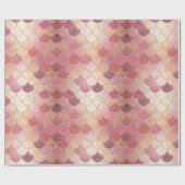 Roos Gold Shimmer Mermaid Scale Patroon Cadeaupapier (Vlak)