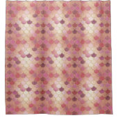 Roos Gold Shimmer Mermaid Scale Patroon Douchegordijn (Voorkant)