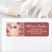 Roos Gold Shimmer Mermaid Scale Patroon Etiket (Insitu)