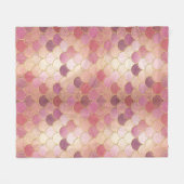 Roos Gold Shimmer Mermaid Scale Patroon Fleece Deken (Voorkant (Horizontaal))