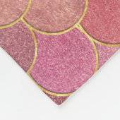 Roos Gold Shimmer Mermaid Scale Patroon Fleece Deken (Hoek)