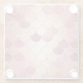 Roos Gold Shimmer Mermaid Scale Patroon Glazen Onderzetter (Achterkant)