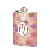 Roos Gold Shimmer Mermaid Scale Patroon Heupfles (Links)