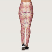 Roos Gold Shimmer Mermaid Scale Patroon Leggings (Achterkant)
