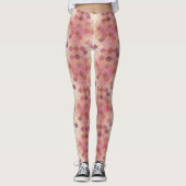 Roos Gold Shimmer Mermaid Scale Patroon Leggings (Voorkant)