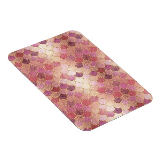 Roos Gold Shimmer Mermaid Scale Patroon Magneet (Rechterzijde)