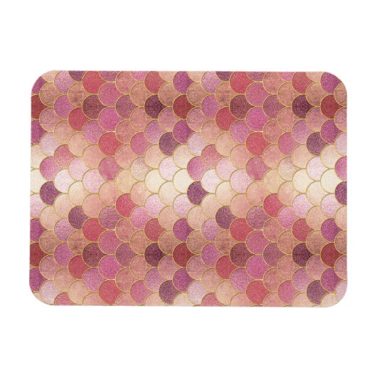 Roos Gold Shimmer Mermaid Scale Patroon Magneet (Horizontaal)
