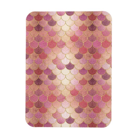 Roos Gold Shimmer Mermaid Scale Patroon Magneet (Verticaal)