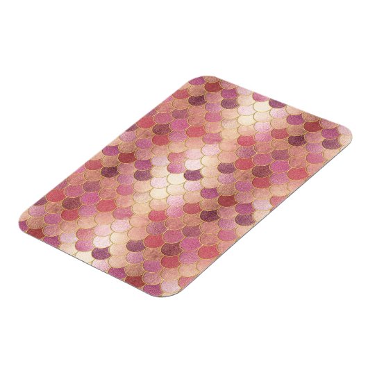 Roos Gold Shimmer Mermaid Scale Patroon Magneet (Linkerzijde)