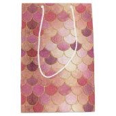 Roos Gold Shimmer Mermaid Scale Patroon Medium Cadeauzakje (Voorkant)