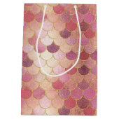 Roos Gold Shimmer Mermaid Scale Patroon Medium Cadeauzakje (Achterkant)
