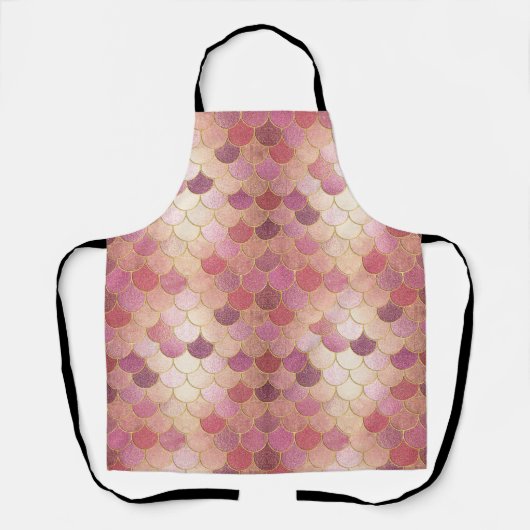 Roos Gold Shimmer Mermaid Scale Patroon Schort (Voorkant)