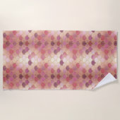 Roos Gold Shimmer Mermaid Scale Patroon Strandlaken (Voorkant)