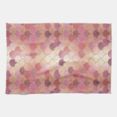 Roos Gold Shimmer Mermaid Scale Patroon Theedoek (Horizontaal)